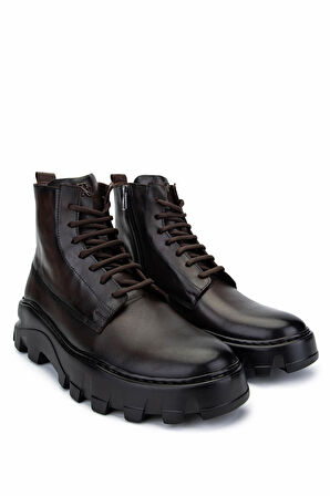 Tamer Tanca Erkek Hakiki Deri Kahverengi Casual Bot 698 1061-7 ERK BOT SK24-25 KAHVE DR