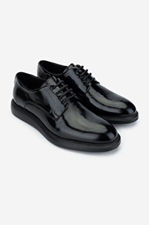 Valmenti Erkek Hakiki Deri Siyah Rugan Klasik Ayakkabı 998 1329 ERK AYK SK24-25 SIYAH KRSK RGN