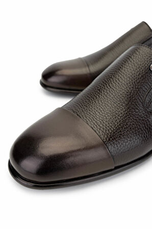 Tamer Tanca Erkek Hakiki Deri Kahverengi Loafer Ayakkabı 01 2227 ERK AYK SK24-25 KAHVE