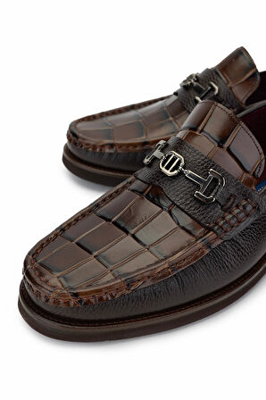 Tamer Tanca Erkek Hakiki Deri Kahverengi Loafer Ayakkabı 863 R02 ERK AYK SK24-25 KAHVE