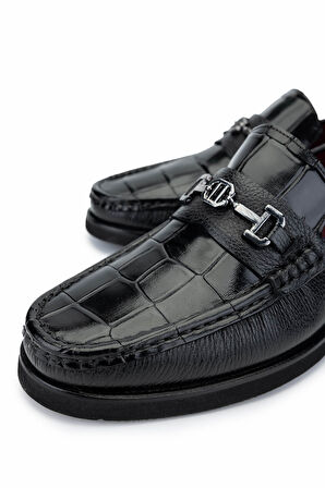 Tamer Tanca Erkek Hakiki Deri Siyah Loafer Ayakkabı 863 R02 ERK AYK SK24-25 SIYAH