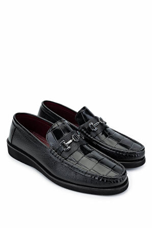 Tamer Tanca Erkek Hakiki Deri Siyah Loafer Ayakkabı 863 R02 ERK AYK SK24-25 SIYAH