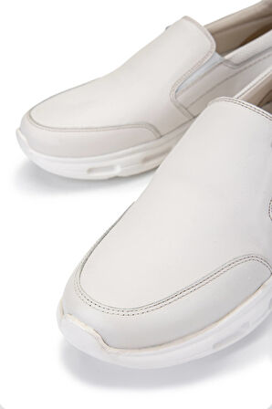 Tamer Tanca Erkek Hakiki Deri Beyaz Casual Ayakkabı 298 2935-2526 ERK AYK Y25 TRG OFF WHITE