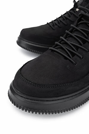 Tamer Tanca Erkek Hakiki Deri Siyah Nubuk Sneakers & Spor Ayakkabı 298 9169-F412 ERK AYK Y25 SIYAH NBK