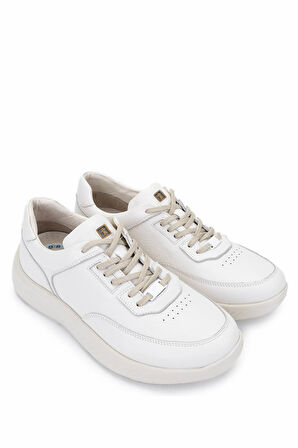 Tamer Tanca Erkek Hakiki Deri Kırık Beyaz Sneakers & Spor Ayakkabı 298 2893-2530 ERK AYK Y25 K.BEYAZ
