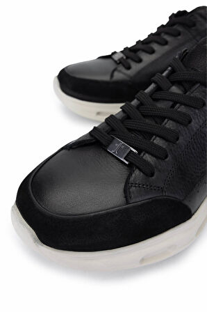 Tamer Tanca Erkek Hakiki Deri Siyah Sneakers & Spor Ayakkabı 298 2931-2526 ERK AYK Y25 SYH NBK/SYH DR