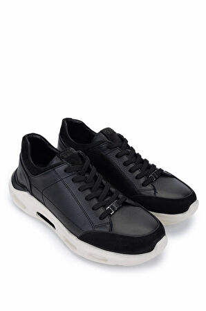 Tamer Tanca Erkek Hakiki Deri Siyah Sneakers & Spor Ayakkabı 298 2931-2526 ERK AYK Y25 SYH NBK/SYH DR