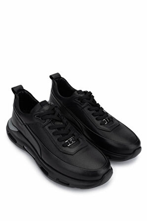 Tamer Tanca Erkek Hakiki Deri Siyah Sneakers & Spor Ayakkabı 298 2932-2526 ERK AYK Y25 SIYAH