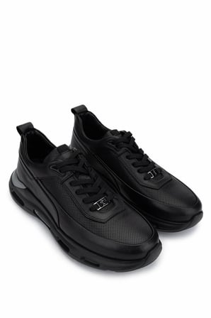 Tamer Tanca Erkek Hakiki Deri Siyah Sneakers & Spor Ayakkabı 298 2932-2526 ERK AYK Y25 SIYAH