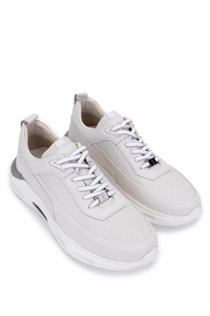 Tamer Tanca Erkek Hakiki Deri Kırık Beyaz Sneakers & Spor Ayakkabı 298 2932-2526 ERK AYK Y25 OFF WHITE