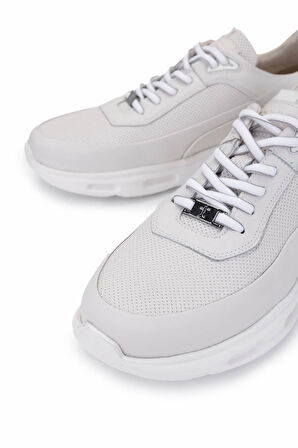 Tamer Tanca Erkek Hakiki Deri Kırık Beyaz Sneakers & Spor Ayakkabı 298 2932-2526 ERK AYK Y25 OFF WHITE
