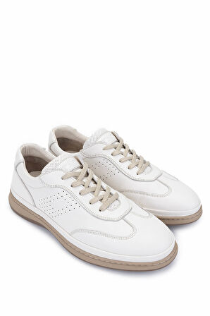 Tamer Tanca Erkek Hakiki Deri Kırık Beyaz Casual Ayakkabı 298 2772-2057 ERK AYK Y25 K.BEYAZ