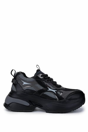 Tamer Tanca Kadın Tekstil/Vegan Siyah Sneakers & Spor Ayakkabı 936 71179 BN AYK SK24-25 SIYAH/GRI