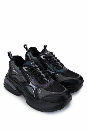 Tamer Tanca Kadın Tekstil/Vegan Siyah Sneakers & Spor Ayakkabı 936 71179 BN AYK SK24-25 SIYAH/GRI