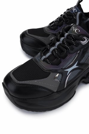 Tamer Tanca Kadın Tekstil/Vegan Siyah Sneakers & Spor Ayakkabı 936 71179 BN AYK SK24-25 SIYAH/GRI