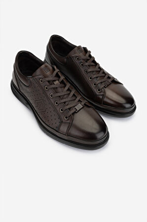 Valmenti Erkek Hakiki Deri Kahverengi Casual Ayakkabı 298 2989-7318 ERK AYK Y25 KAHVE SLVR