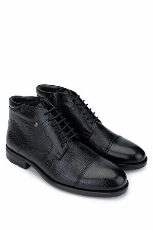 Tamer Tanca Erkek Hakiki Deri Siyah Deri Klasik Bot 01 2073 ERK BOT SK24-25 SIYAH DR