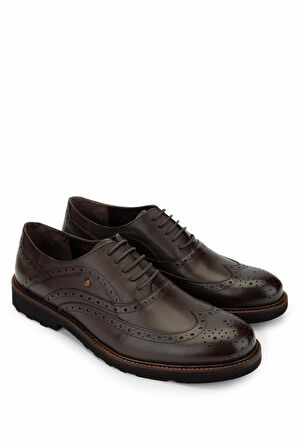 Tamer Tanca Erkek Hakiki Deri Kahverengi Klasik Ayakkabı 478 B400 ERK AYK SK24-25 KAHVE DR