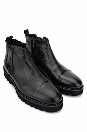 Tamer Tanca Erkek Hakiki Deri Siyah Klasik Bot 537 2234-Y ERK BOT SK24-25 SYH DR/FLTR