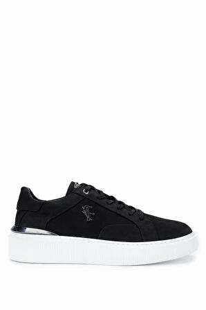 Tamer Tanca Erkek Hakiki Deri Siyah Nubuk Sneakers & Spor Ayakkabı 352 22292 ERK AYK Y25 SIYAH NBK