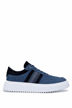 Tamer Tanca Erkek Hakiki Deri Mavi Sneakers & Spor Ayakkabı 352 22303 ERK AYK Y25 MAVI NBK