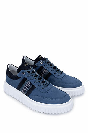 Tamer Tanca Erkek Hakiki Deri Mavi Sneakers & Spor Ayakkabı 352 22303 ERK AYK Y25 MAVI NBK