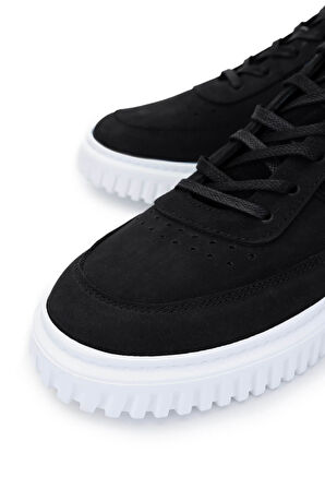 Tamer Tanca Erkek Hakiki Deri Siyah Nubuk Sneakers & Spor Ayakkabı 352 22303 ERK AYK Y25 SIYAH NBK