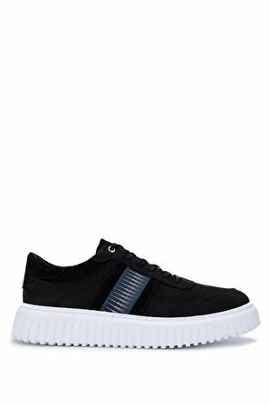 Tamer Tanca Erkek Hakiki Deri Siyah Nubuk Sneakers & Spor Ayakkabı 352 22303 ERK AYK Y25 SIYAH NBK
