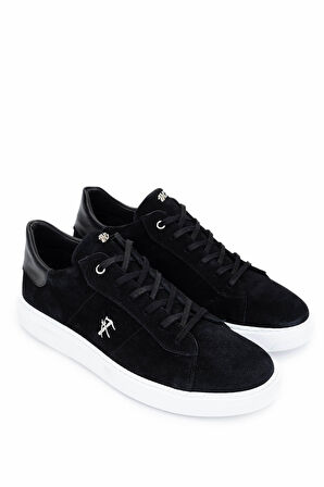 Tamer Tanca Erkek Hakiki Deri Siyah Süet Sneakers & Spor Ayakkabı 352 22351 ERK AYK Y25 SIYAH SUET