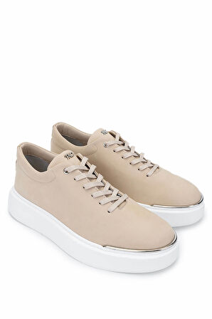 Tamer Tanca Erkek Hakiki Deri Bej Sneakers & Spor Ayakkabı 352 22025 ERK AYK Y25 BEJ NBK