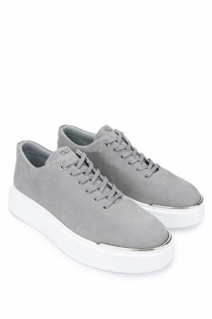 Tamer Tanca Erkek Hakiki Deri Gri Nubuk Sneakers & Spor Ayakkabı 352 22025 ERK AYK Y25 GRI NBK