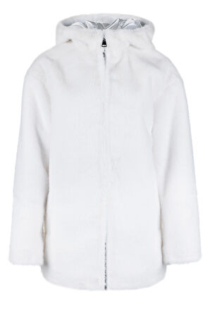 Tamer Tanca Kadın Peluş Beyaz Kumaş Mont Deri Mont 415 178 BYN PELUS SK24/25 BEYAZ PELUS