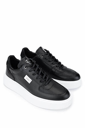 Tamer Tanca Erkek Hakiki Deri Siyah Sneakers & Spor Ayakkabı 352 22059 ERK AYK Y25 SYH DR/SYH SUET