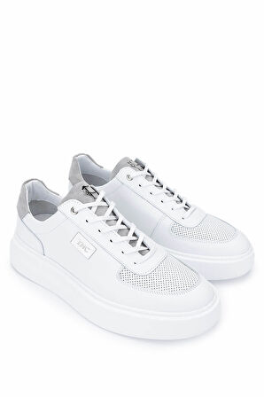 Tamer Tanca Erkek Hakiki Deri Beyaz Sneakers & Spor Ayakkabı 352 22059 ERK AYK Y25 BYZ DR/GRI SUET