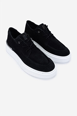 Valmenti Erkek Hakiki Deri Siyah Süet Sneakers & Spor Ayakkabı 352 22253 ERK AYK Y25 SIYAH SUET