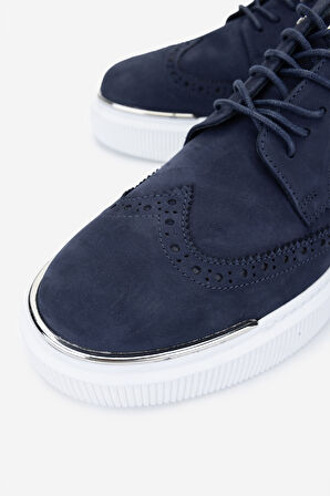 Valmenti Erkek Hakiki Deri Lacivert Nubuk Sneakers & Spor Ayakkabı 352 22284 ERK AYK Y25 LACI NBK