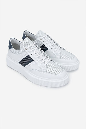 Valmenti Erkek Hakiki Deri Beyaz Sneakers & Spor Ayakkabı 352 22308 ERK AYK Y25 BEYAZ DR