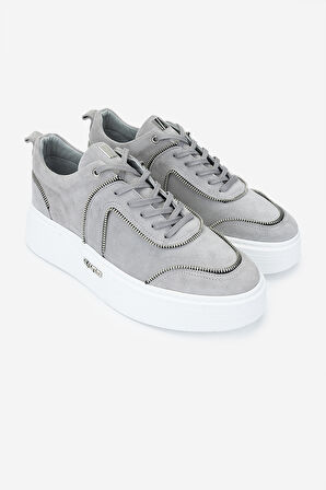 Valmenti Erkek Hakiki Deri Gri Sneakers & Spor Ayakkabı 352 22323 ERK AYK Y25 GRI SUET