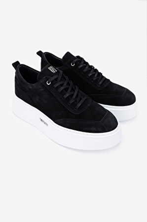 Valmenti Erkek Hakiki Deri Siyah Süet Sneakers & Spor Ayakkabı 352 22332 ERK AYK Y25 SIYAH SUET
