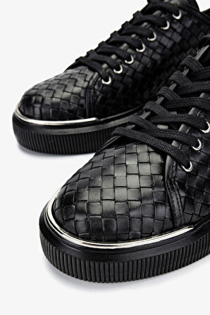 Valmenti Erkek Hakiki Deri Siyah Sneakers & Spor Ayakkabı 352 22214 ERK AYK Y25 SIYAH ORGU