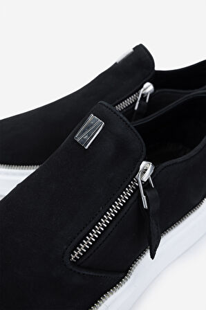 Valmenti Erkek Hakiki Deri Siyah Nubuk Sneakers & Spor Ayakkabı 352 22243 ERK AYK Y25 SIYAH NBK