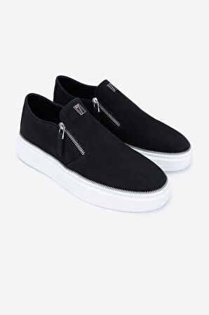 Valmenti Erkek Hakiki Deri Siyah Nubuk Sneakers & Spor Ayakkabı 352 22243 ERK AYK Y25 SIYAH NBK