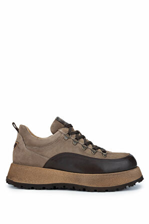 Tamer Tanca Erkek Hakiki Deri Bej Süet Sneakers & Spor Ayakkabı 1068 1101 ERK AYK SK24-25 BEJ SUET/DR