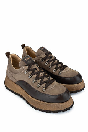 Tamer Tanca Erkek Hakiki Deri Bej Süet Sneakers & Spor Ayakkabı 1068 1101 ERK AYK SK24-25 BEJ SUET/DR