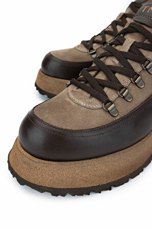 Tamer Tanca Erkek Hakiki Deri Bej Süet Sneakers & Spor Ayakkabı 1068 1101 ERK AYK SK24-25 BEJ SUET/DR