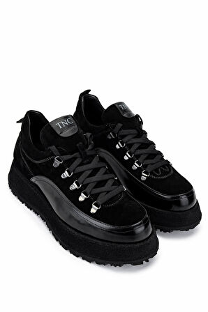 Tamer Tanca Erkek Hakiki Deri Siyah Süet Sneakers & Spor Ayakkabı 1068 1101 ERK AYK SK24-25 SYH SUET/DR