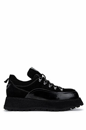 Tamer Tanca Erkek Hakiki Deri Siyah Süet Sneakers & Spor Ayakkabı 1068 1101 ERK AYK SK24-25 SYH SUET/DR