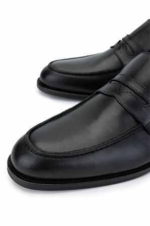 Tamer Tanca Erkek Hakiki Deri Siyah Loafer Ayakkabı 1097 8025 ERK AYK SK24-25 SIYAH