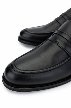 Tamer Tanca Erkek Hakiki Deri Siyah Loafer Ayakkabı 1097 103 ERK AYK SK24-25 SIYAH