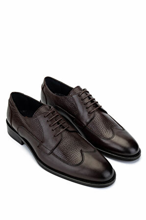 Tamer Tanca Erkek Hakiki Deri Kahverengi Klasik Ayakkabı 1097 514-1 ERK AYK SK24-25 KAHVE ANTIK